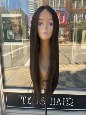 Long Straight Women's Wig - Dark Brown